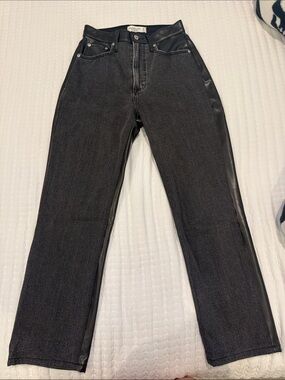 Abercrombie and fitch  Black Two-Tone Straight-Leg Jeans